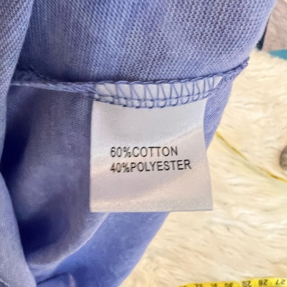 Lightweight V Neck T Shirt One chest pocket blue white trim Size large NEW - Picture 9 of 10